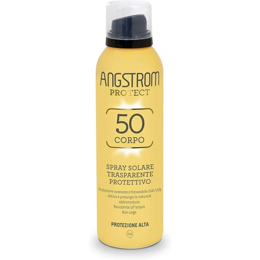Angstrom Spray Solare SPF50+ 200ml Corpo Trasparente Protettivo Rapido